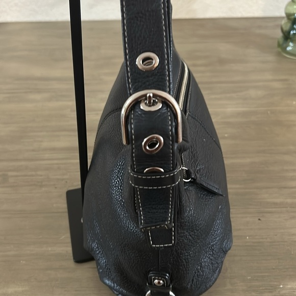 Coach F15064 Black Pebbled Leather Shoulder Bag Hobo Bag Purse - Picture 6 of 15